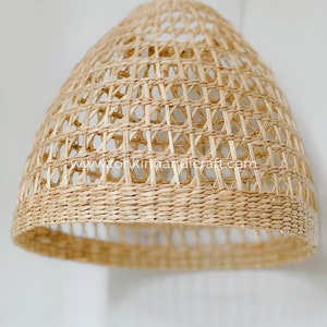 Seagrass lampshade rattan pendant light, Handicraft,handmade shop display decoration rustic gift, housewarming gift,Home decoration, image 4