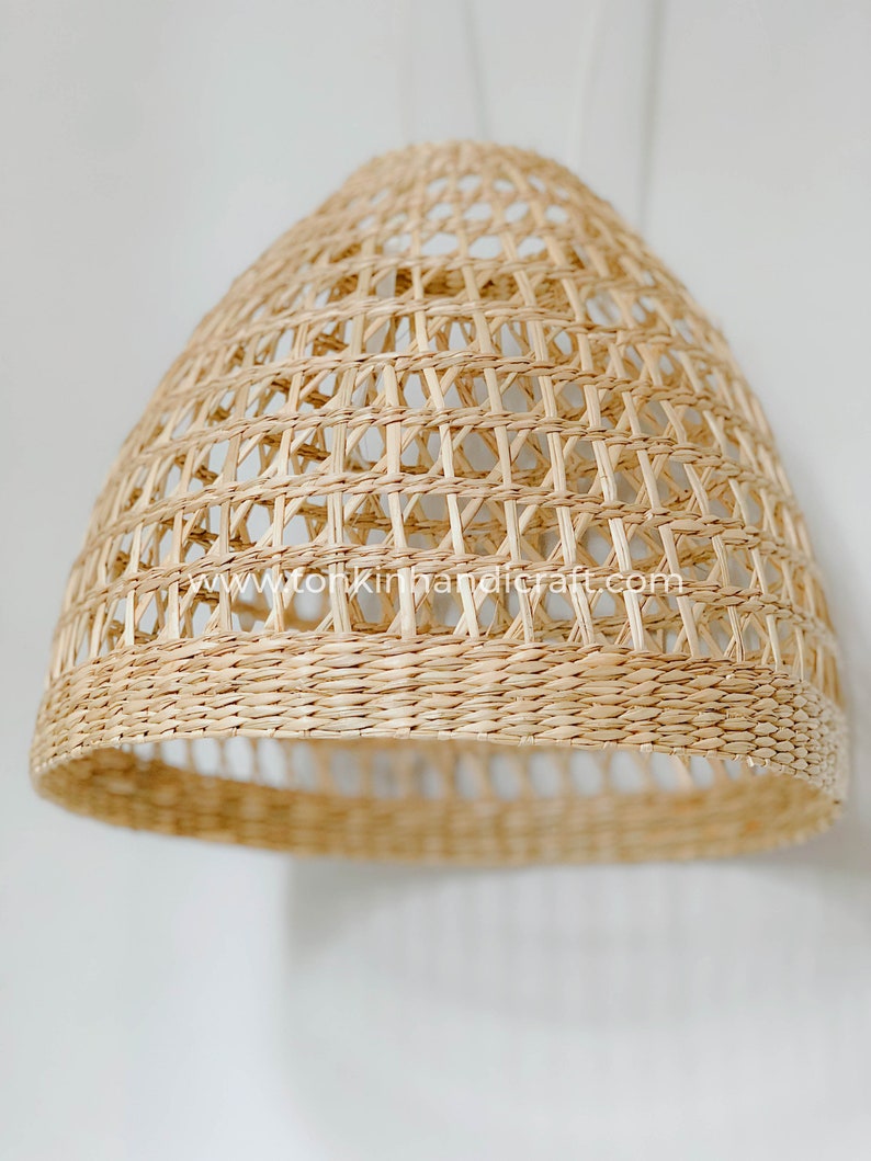 Seagrass lampshade rattan pendant light, Handicraft,handmade shop display decoration rustic gift, housewarming gift,Home decoration, image 4