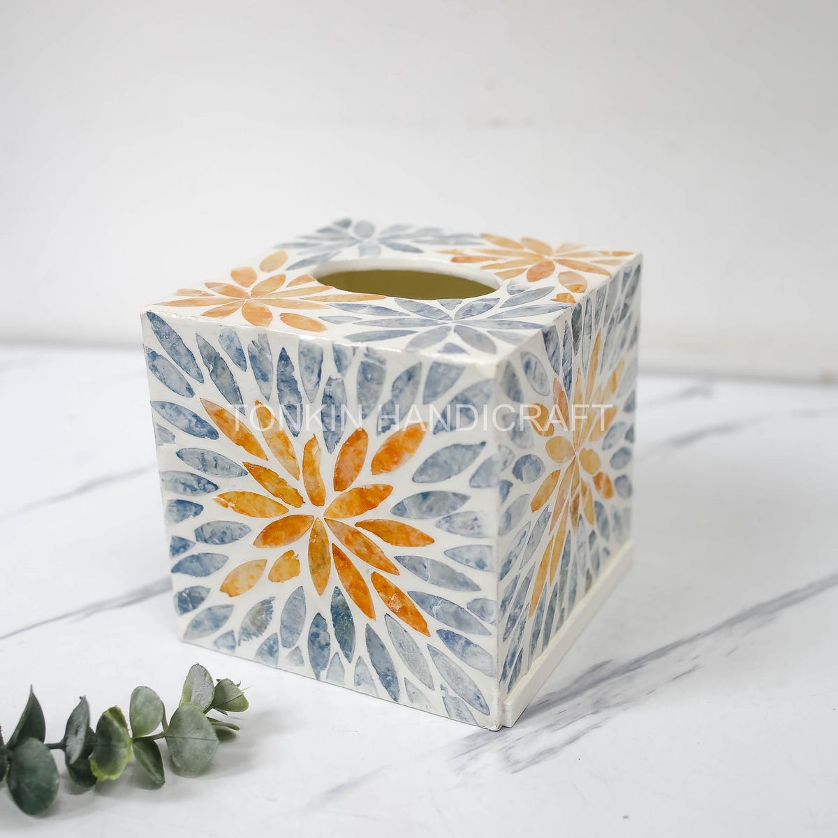 Tissue Box Cover - Style: Blue and orange - Etsy