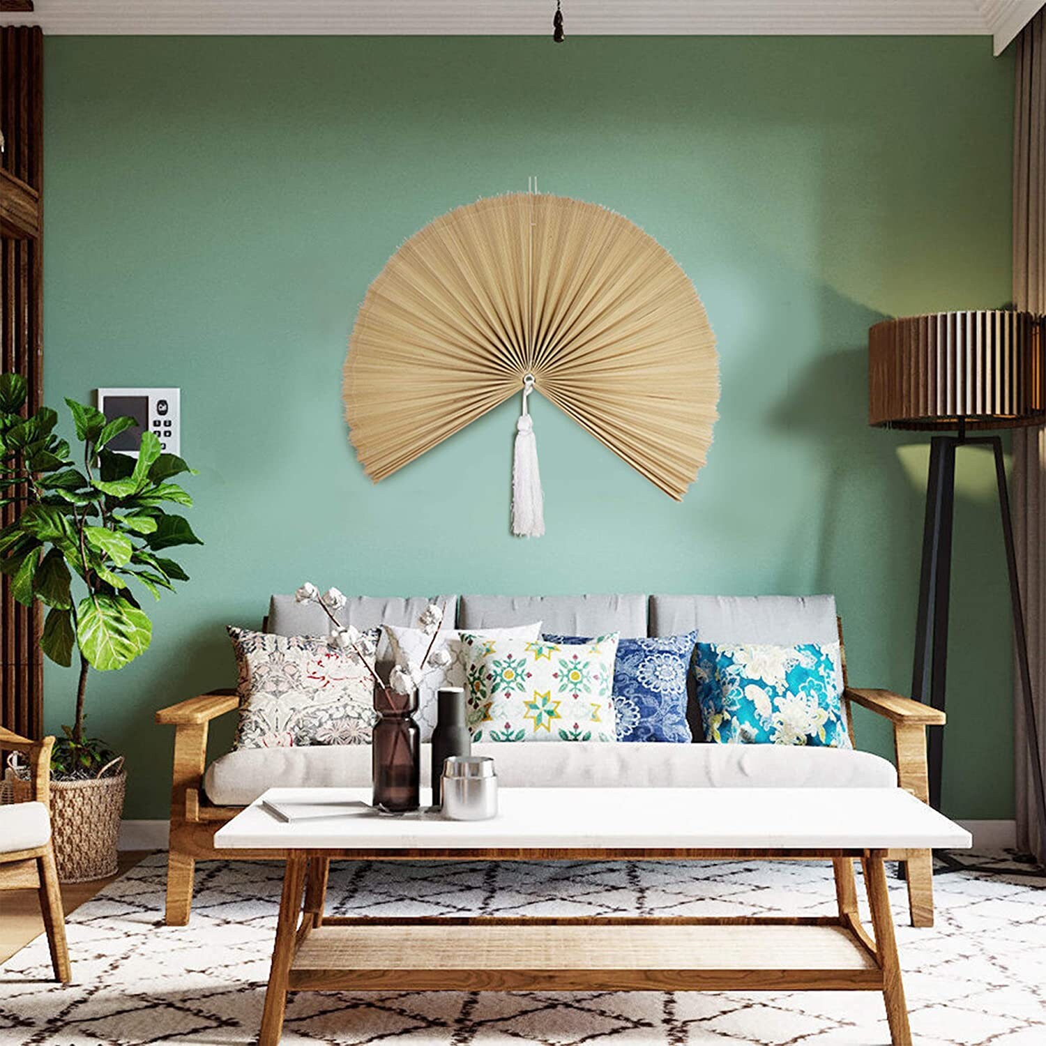 Bamboo Wall Hanging Fan Home decor Handmade Woven Wall Decor Etsy