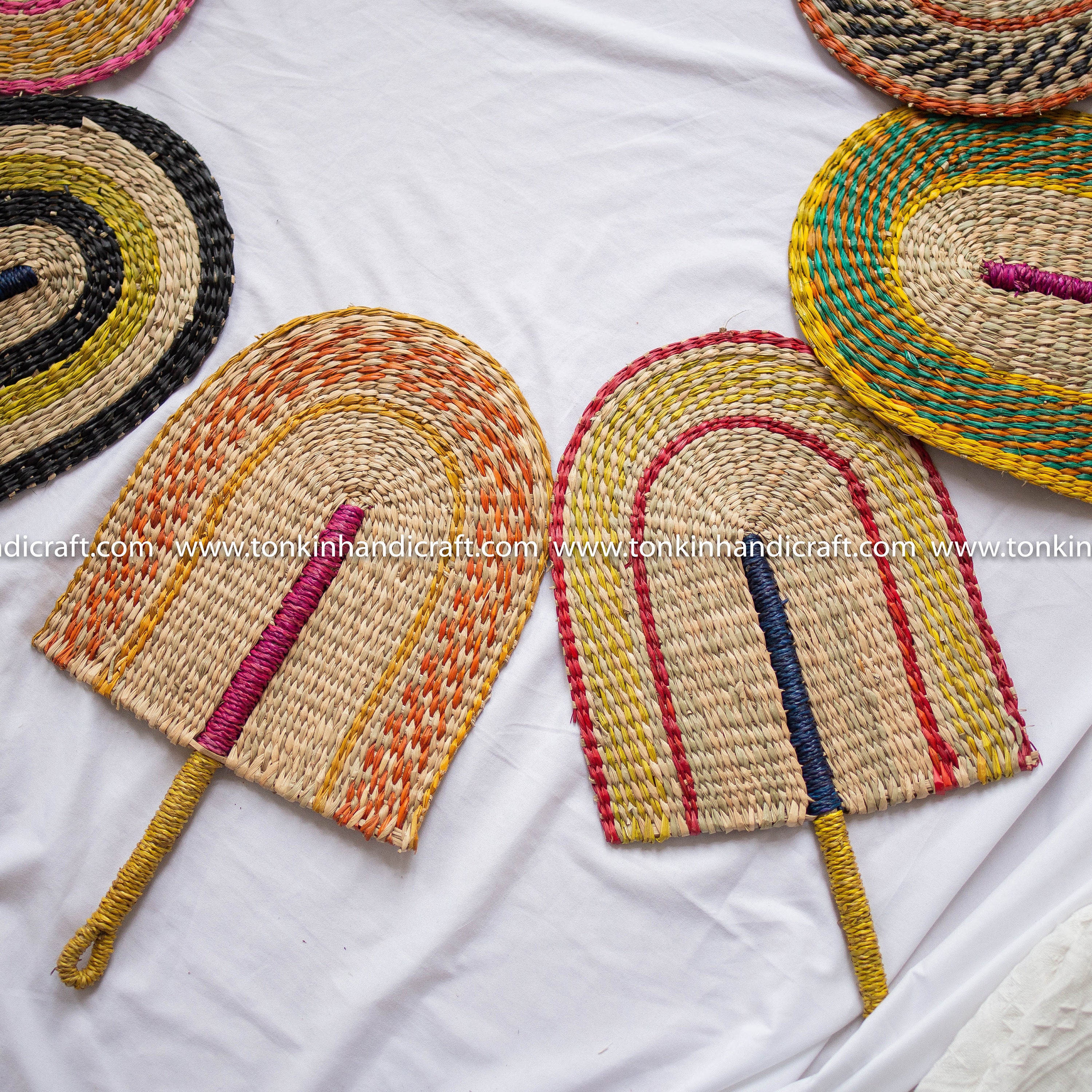 Seagrass Handmade Woven Fans Wall-hanging Decoration, Handmade, Vintage ...