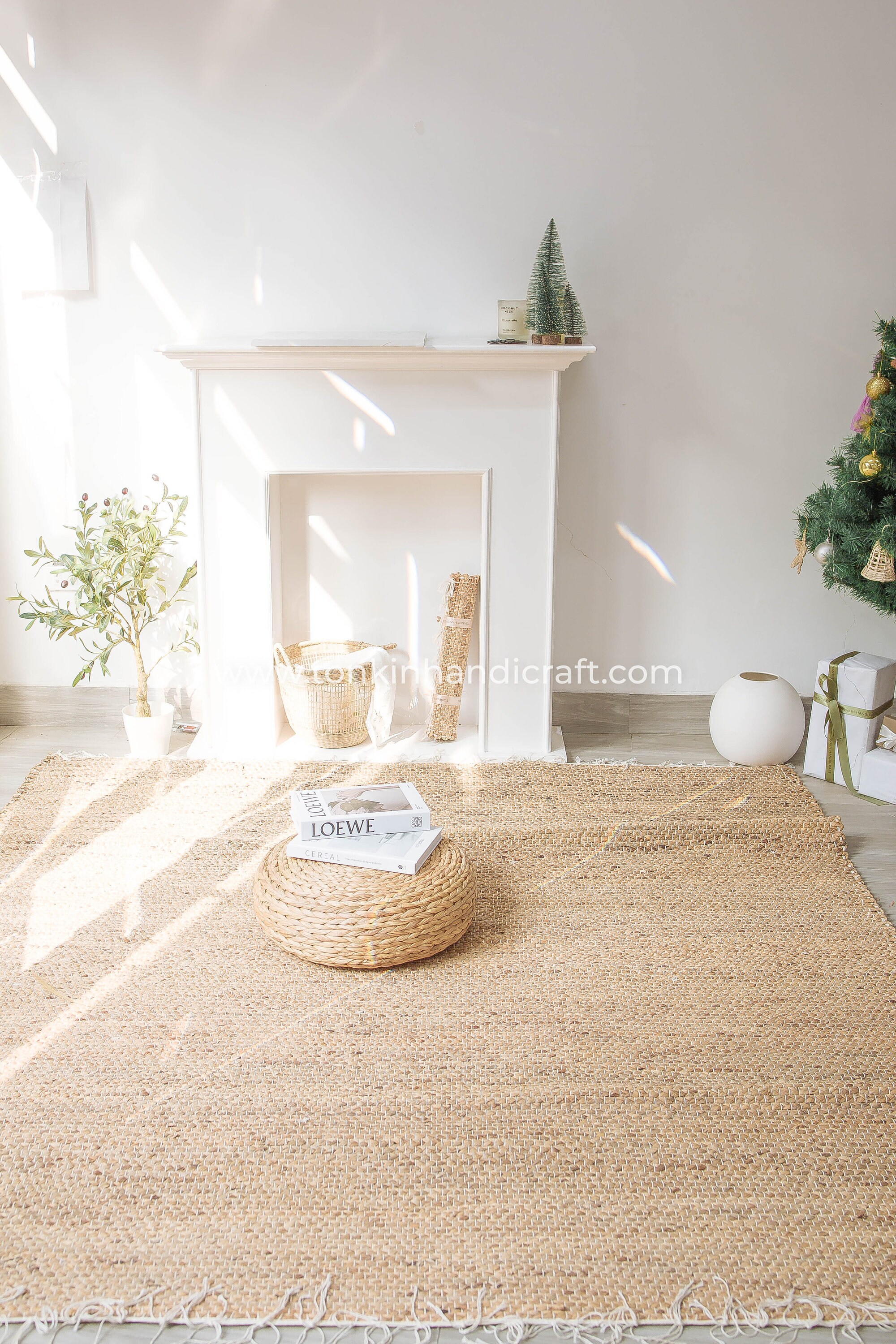 Hand Woven Natural Rectangle Door Mat, Natural Weave Wicker Sea