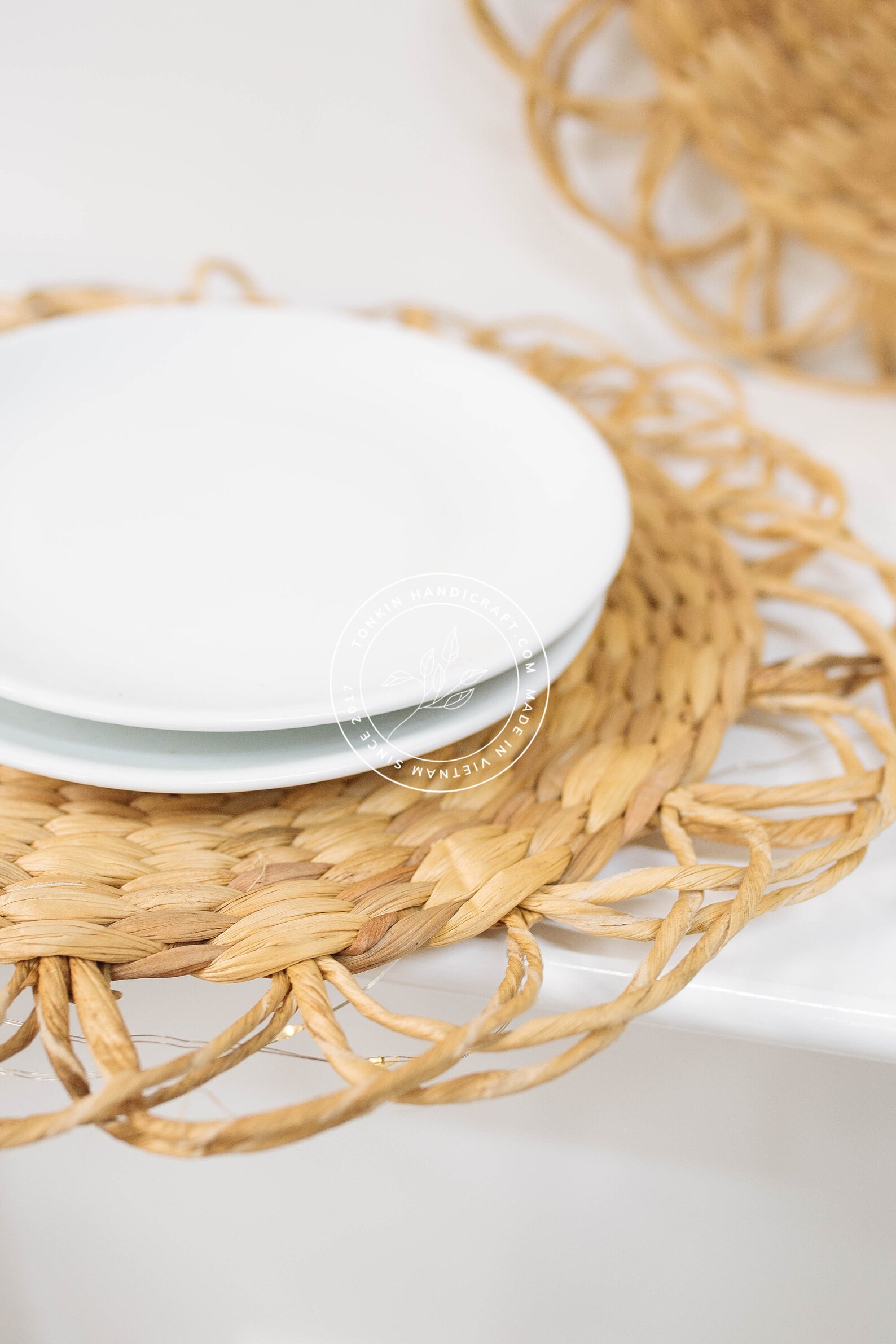 Set of 2 Placemats Round Wicker Placemat Woven Table Pads Etsy