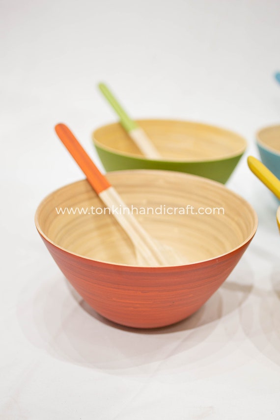 Cuenco de bambu vajilla de bambu cuenco de bambu hilado a mano hermosos platos de bambu duraderos utensilios ecologicos vajilla y vajilla Etsy Mexico