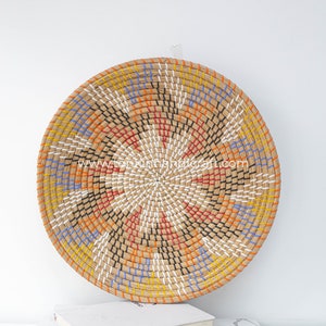 Basket Wall Home Decoration, Weaving wicker Wall decoration, Wall hanging Decoration, Housewarming Gift, Round Big Fruit Plate