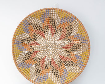 Basket Wall Home Decoration, Weaving wicker Wall decoration, Wall hanging Decoration, Housewarming Gift, Round Big Fruit Plate