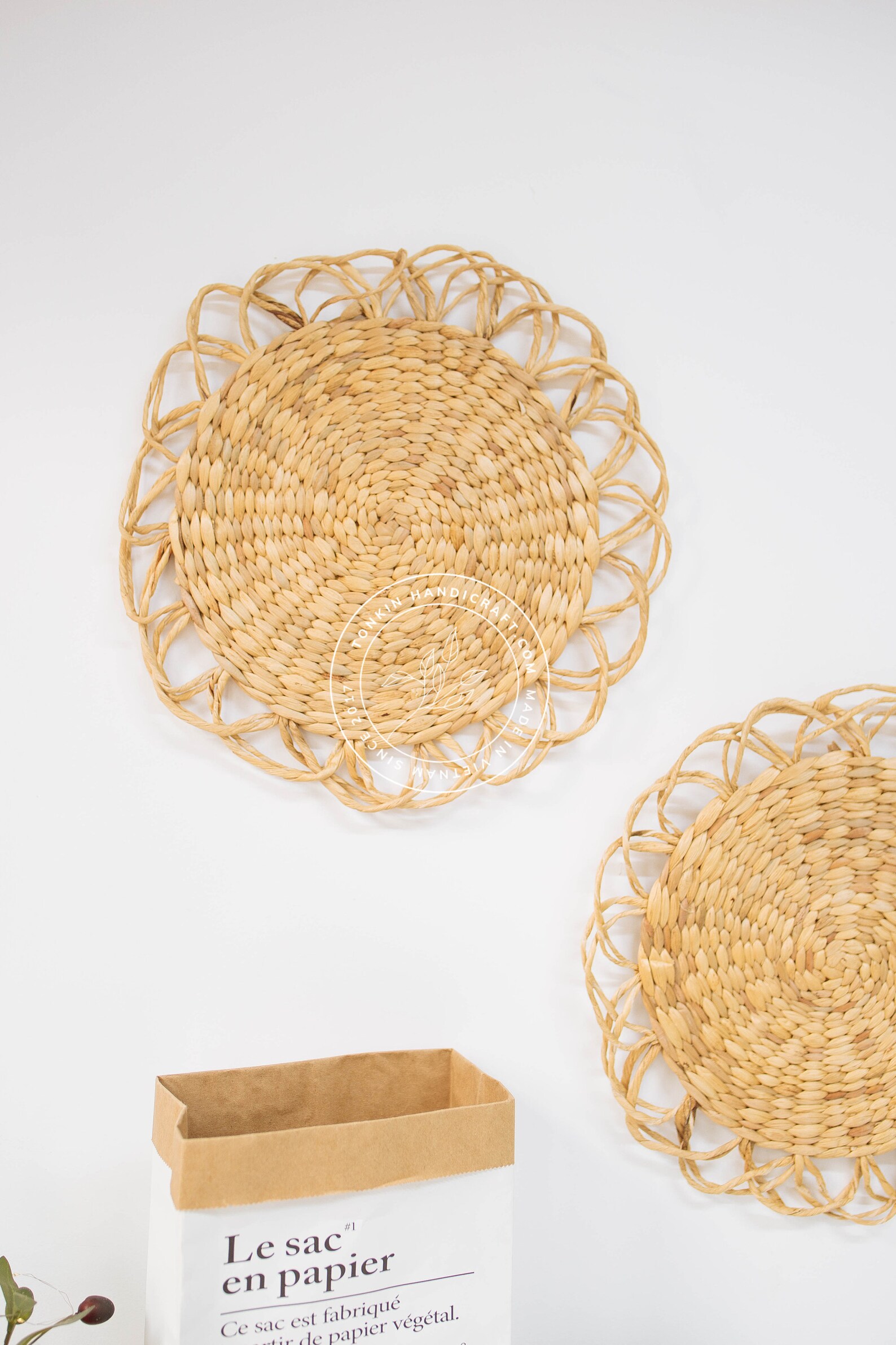 Set of 2 Placemats Round Wicker Placemat Woven Table Pads Etsy