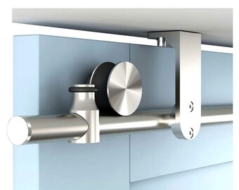 Top Ceiling Mount Black Steel Rustic Modern Sliding Barn Door Etsy