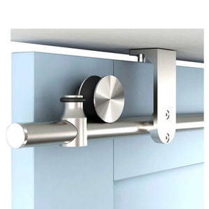 DIYHD Stainless Steel Flat Roller Ceiling Mount Sliding Barn Door Hardware