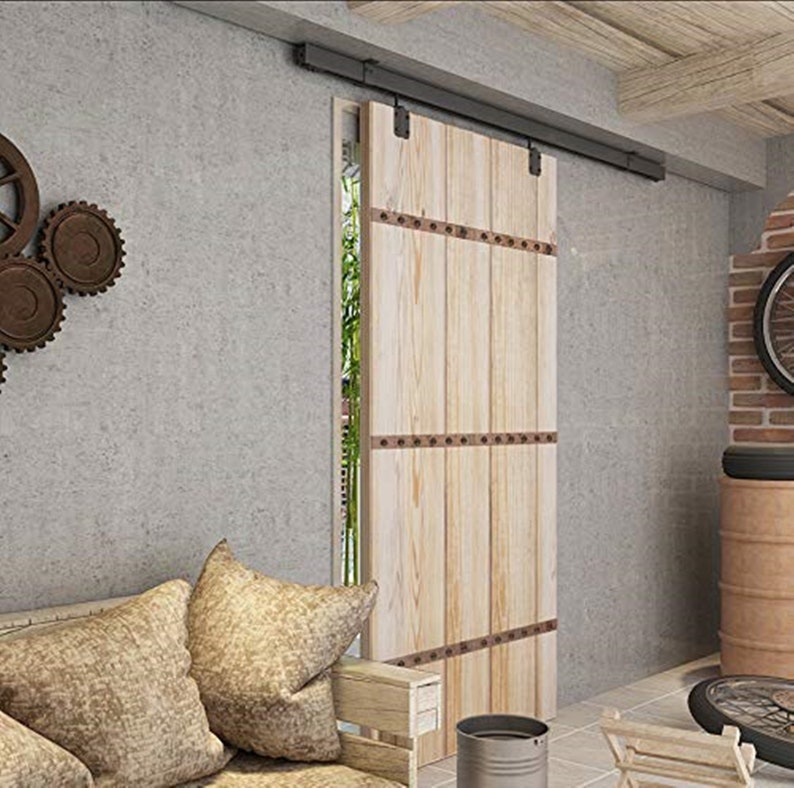 DIYHD Ceiling Mount Black Box Track Sliding Barn Door Hardware Etsy