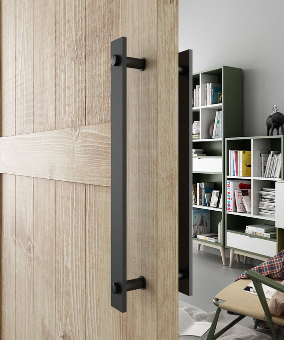 Diyhd 14 Steel Rustic Black Barn Door Handle And Pull Etsy