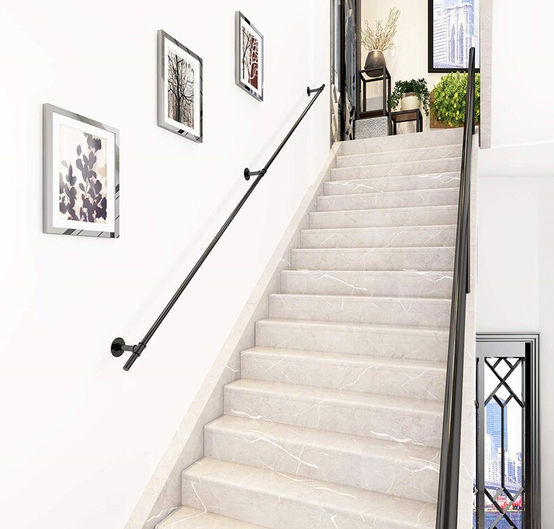 DIYHD Wall Support Industrial Black Iron Loft Pipe ...