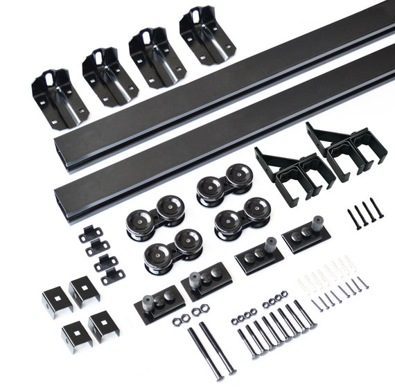 Diyhd Box Rail Heavy Duty Bypass Barn Hardware Black Box Track Etsy