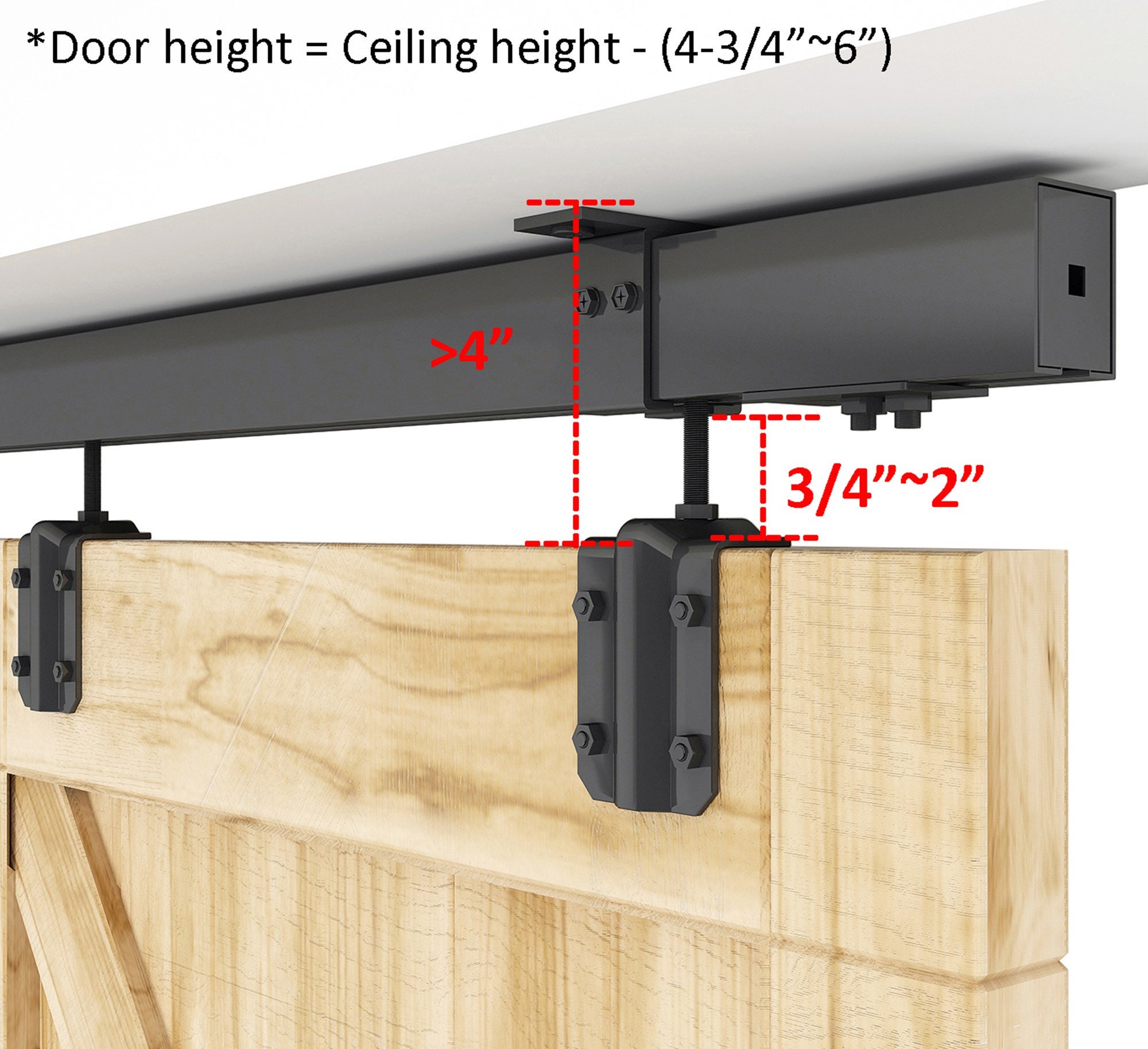  U-MAX 6.6 FT Sliding Barn Wood Door Basic Sliding