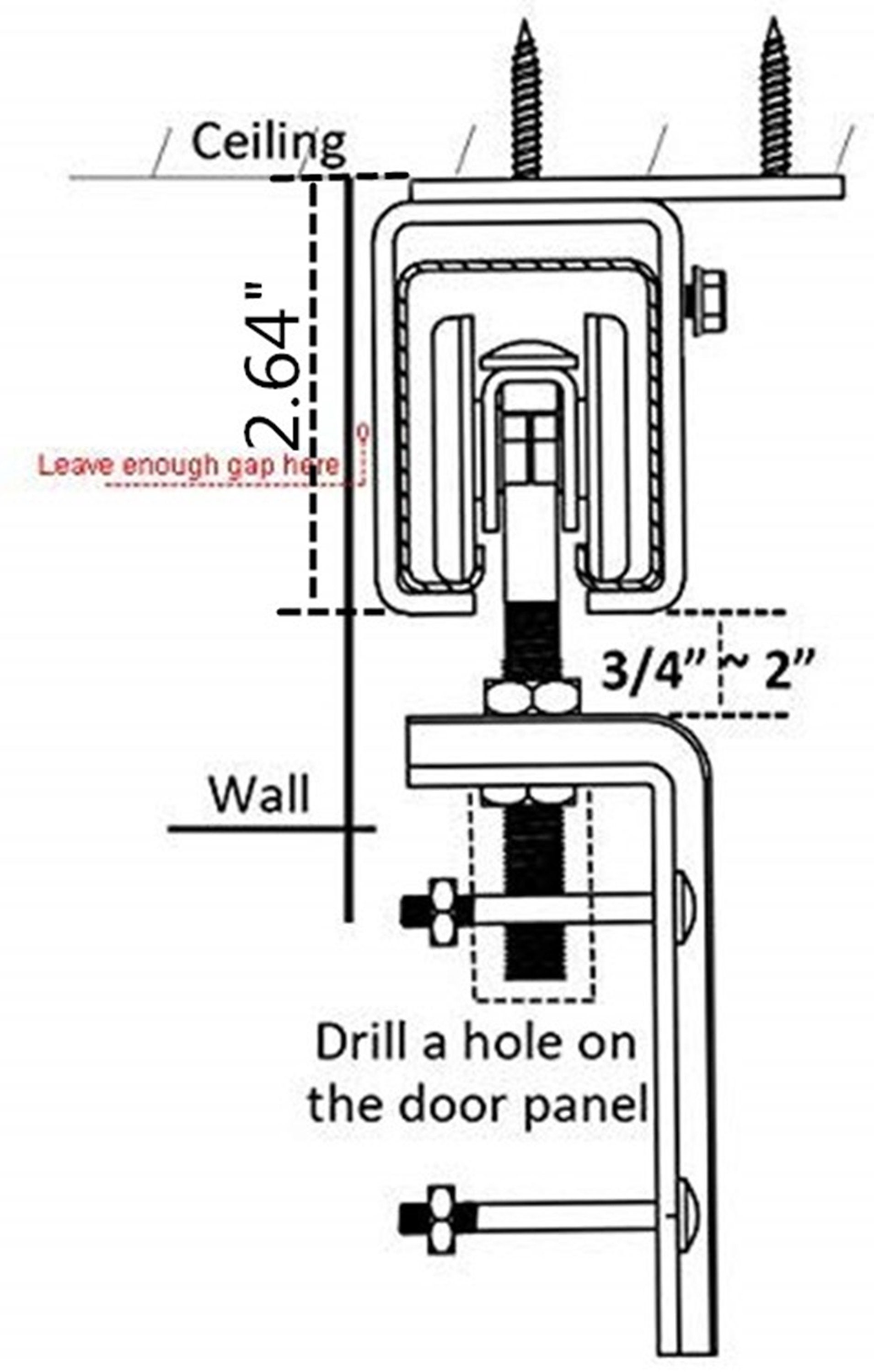 DIYHD Ceiling Mount Black Box Track Sliding Barn Door Hardware Etsy