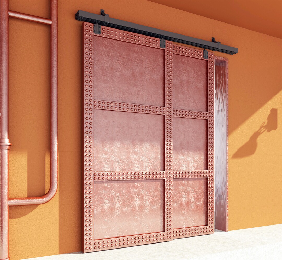 DIYHD Box Rail Heavy Duty Bypass Barn Hardware Black Box Track Exterior