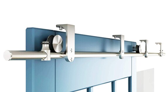 Diyhd Stainless Steel Flat Roller Ceiling Mount Sliding Barn Door Hardware