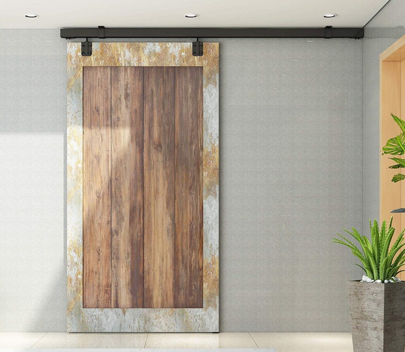 DIYHD Ceiling Mount Black Box Track Sliding Barn Door Hardware Etsy