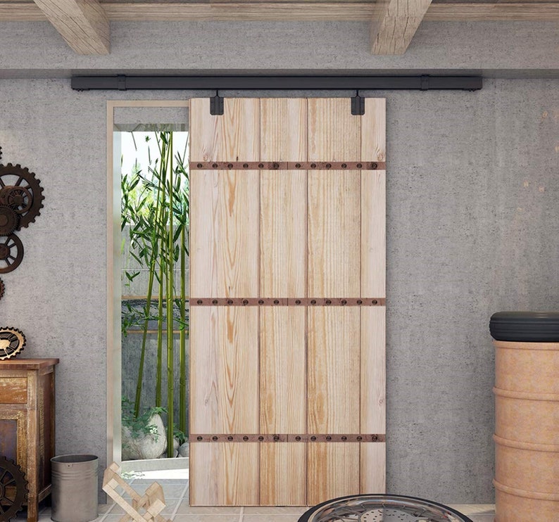 DIYHD Ceiling Mount Black Box Track Sliding Barn Door Hardware Etsy