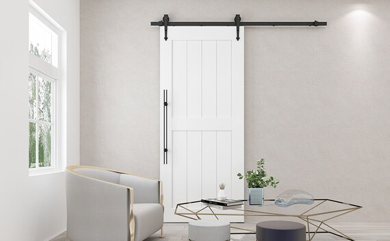 Diyhd 10ft Black Arrow Roller Sliding Barn Door Hardware Wood Etsy