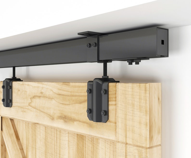 Diyhd Ceiling Mount Black Box Track Sliding Barn Door Hardware