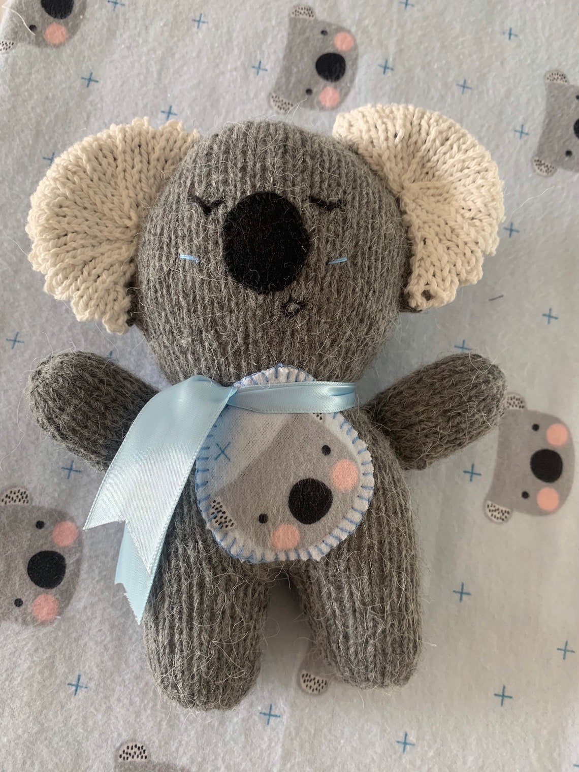 Koala bear handmade soft toy knitted wool Etsy