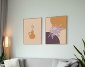 Purple & Orange Boho Wall Art Set of 2