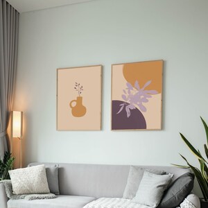 Purple & Orange Boho Wall Art Set of 2