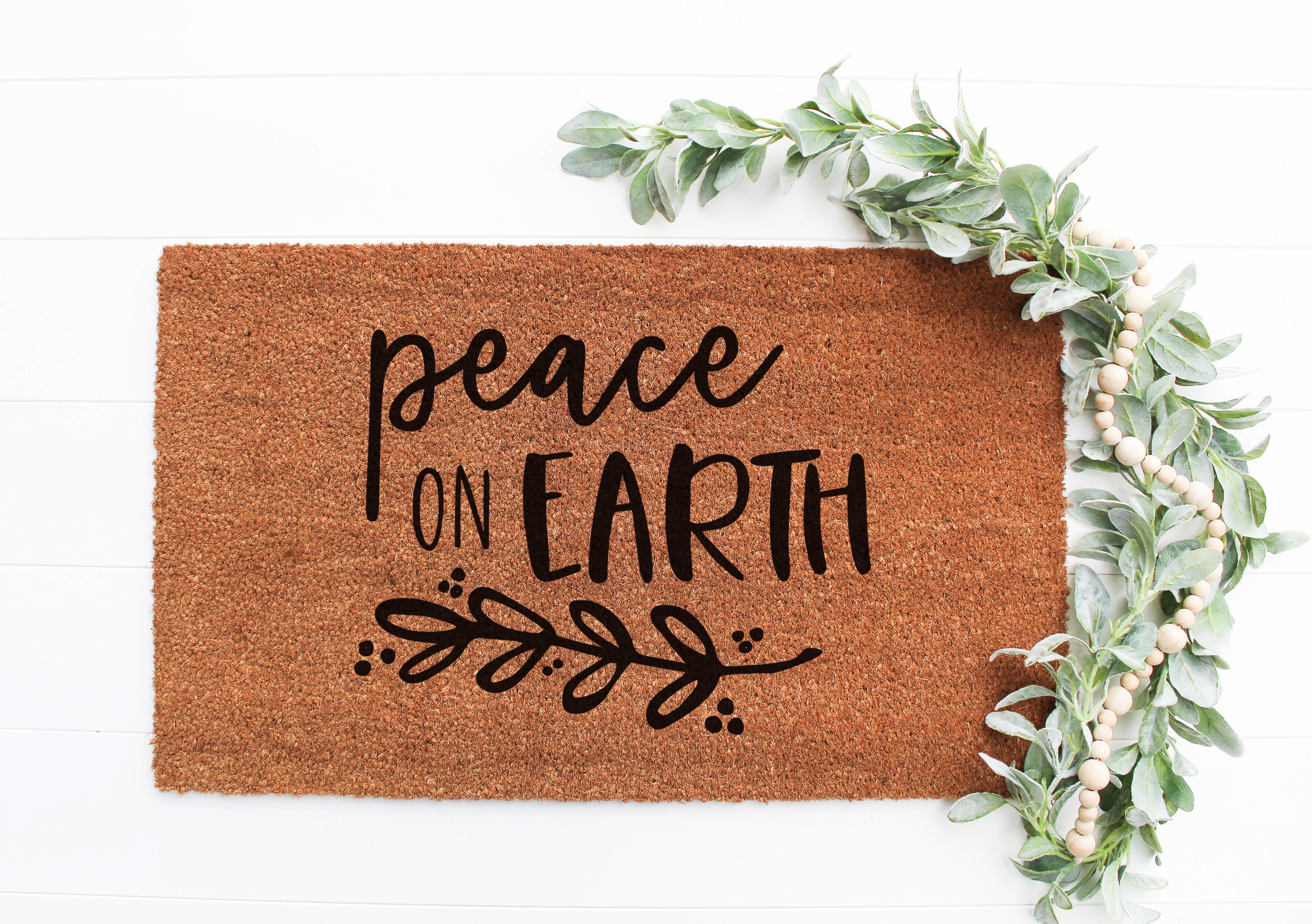 Peace On Earth Doormat Christmas Doormat Custom Door Mat Etsy
