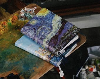 JParadise - Van Gogh, Claude Monet, William Morris, Artist Cover for Traveller Book, Businner Planner, Schedule, Notebook, Diary