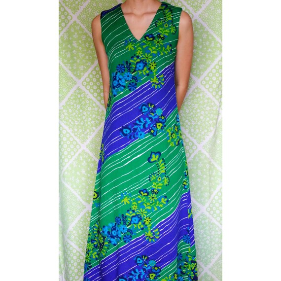 1960s vintage psychedelic maxi dress