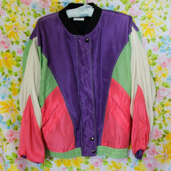 vintage 80s windbreaker color - Gem