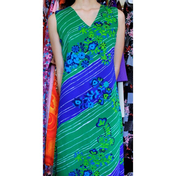 1960s vintage psychedelic maxi dress