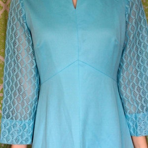 1970s vintage aqua blue dress image 2