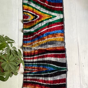 Rainbow Ikat Design Velvet Fabric, Multicolor Velvet Fabric, Velvet Designer Fabric, Velvet Ikat Fabric, Silk Ikat Fabric, Velvet Upholstery