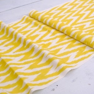 Ikat fabric stripe, cotton fabric stripe, yellow ikat fabric, cotton fabric, upholstery ikat fabric, gold dress fabric, clothing ikat fabric