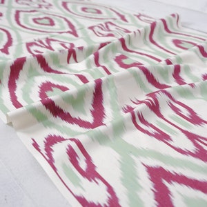 Cotton Fabric For Dressmaking Medium Weight Curtain Fabric Light Upholstery Material Handloom - 65 cm wide ikat cotton fabric sold by meters