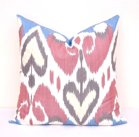 pink ikat pillows