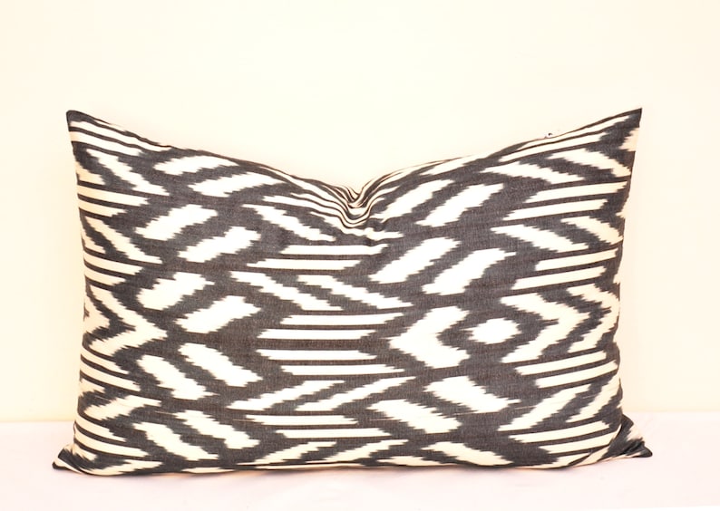 Black Cotton Ikat Pillow Accent Pillow Black Ikat Pillow Etsy