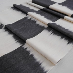 50 cm wide black white ikat fabric sold by meter, ikat cotton fabric, ikat fabric, ikat pattern, trending black white fabric, ikat material