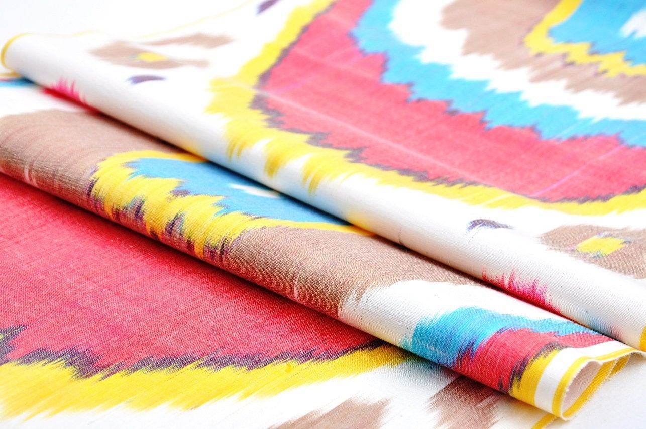 Hot pink silk ikat fabric by the yard upholstery fabric Etsy