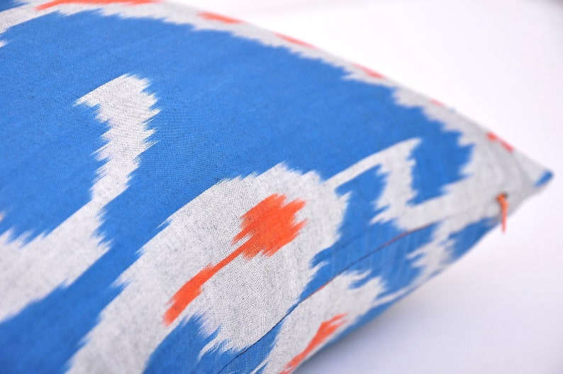 Blue Violet Ikat Pillow Ikat Cushion Accent Decorative Etsy