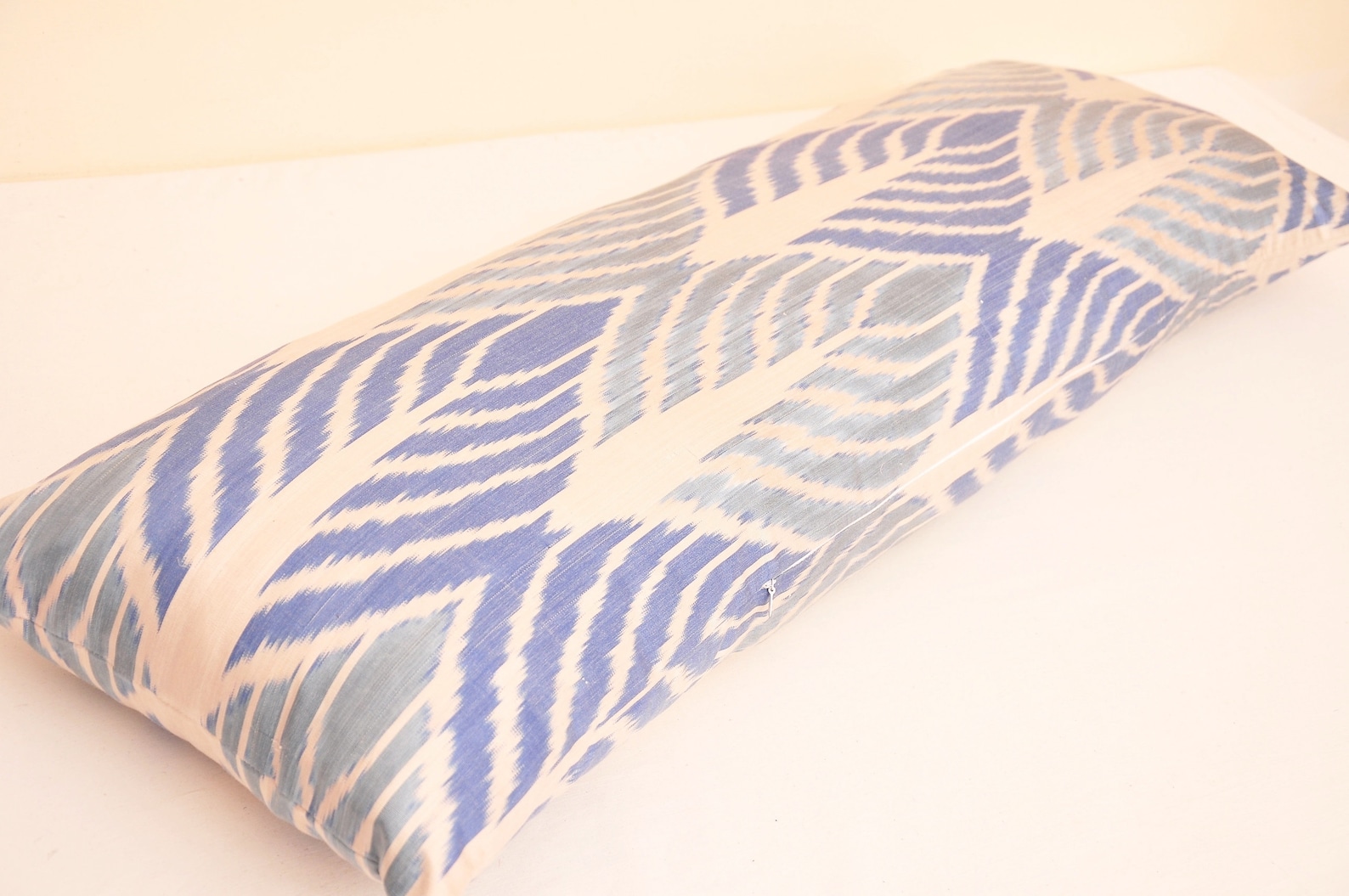 Blue Bolster Pillow Cover Handwoven Ikat Bolster Pillow Case Etsy