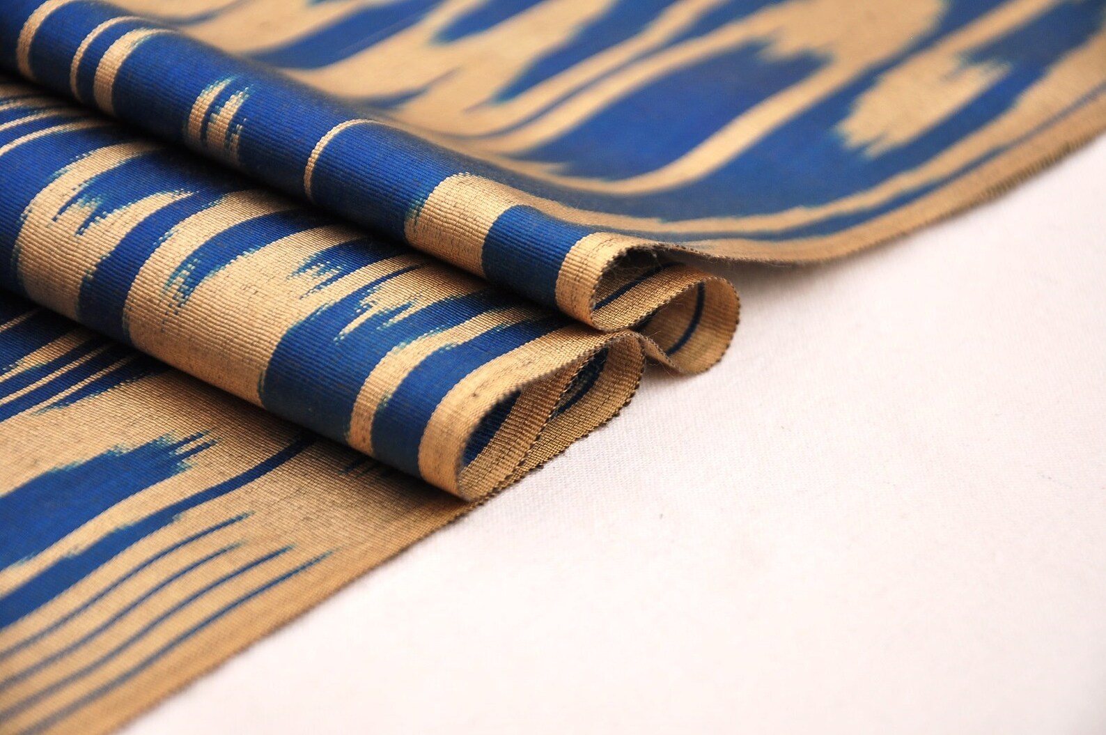 Navy ikat fabric by the yard upholstery hand woven fabric Etsy