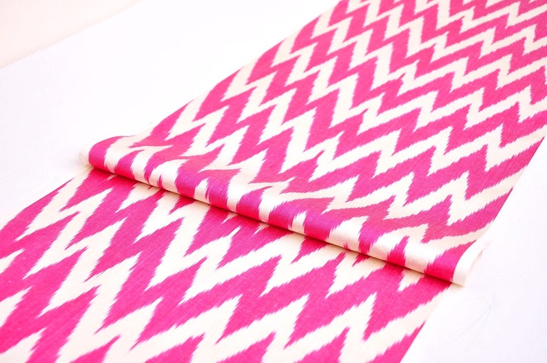 hand woven fabric handloom clothing ikat fabric silk ikat fabric sewing fabric Hot pink chevron ikat fabric by the yard upholstery