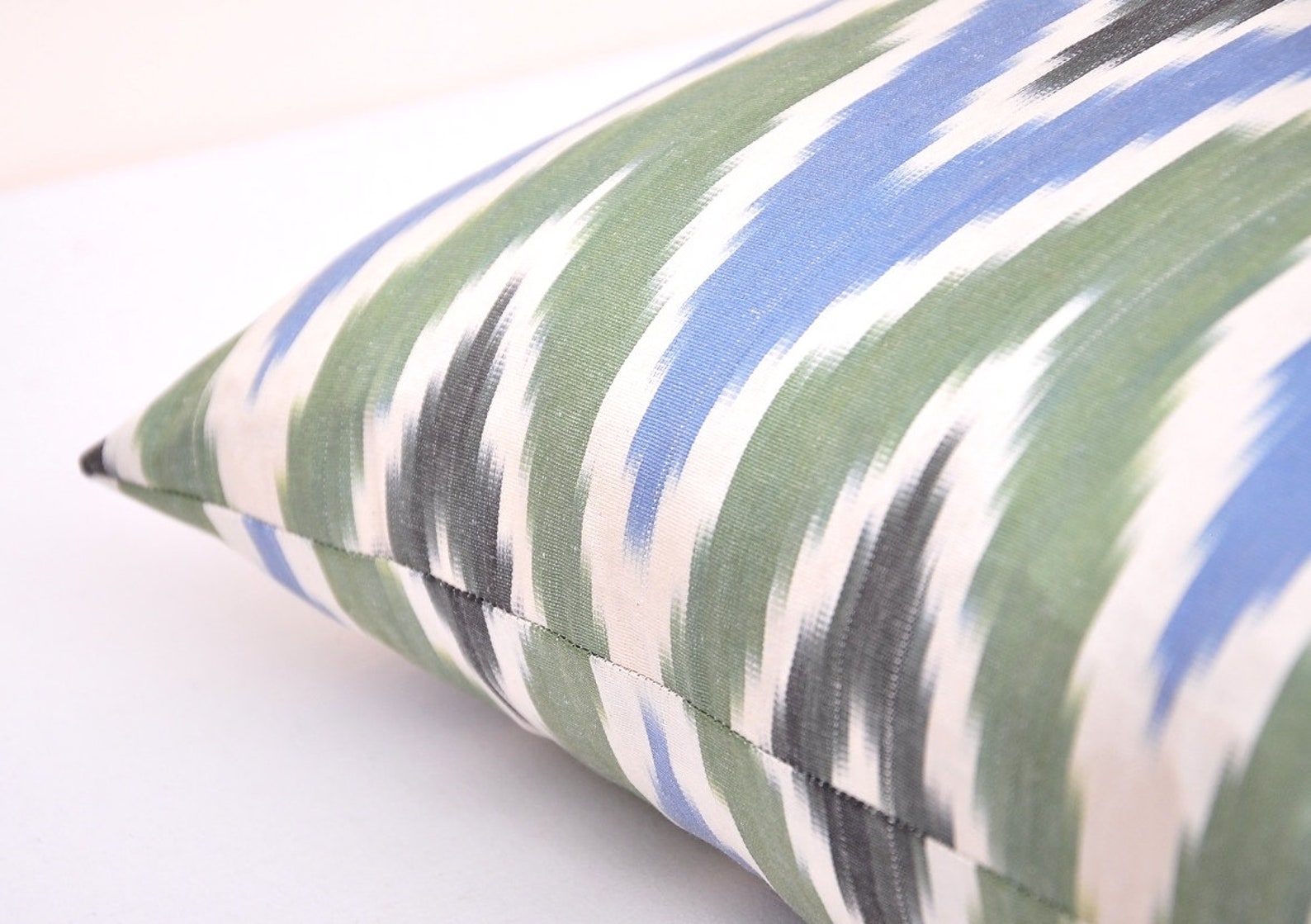 Blue and Green Ikat Pillow Ikat Cushion Accent Decorative Etsy