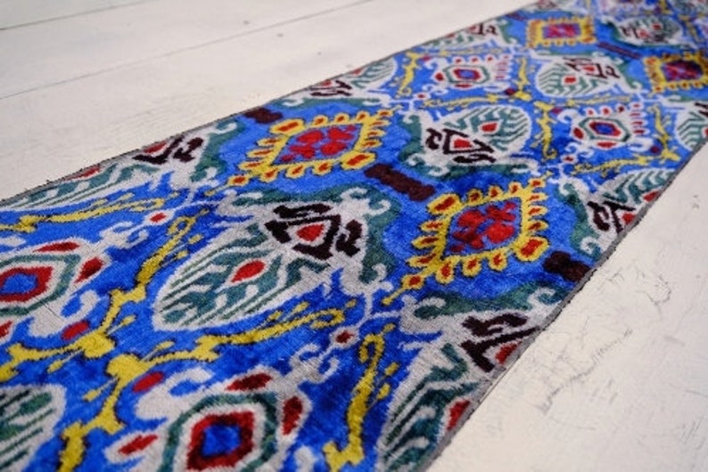 Cobalt Blue Upholstery Fabric Blue Velvet Fabric Velvet Ikat Etsy