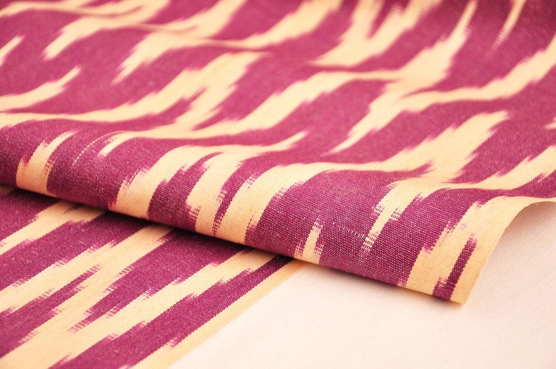 Maroon Ikat Fabric Chevron Cotton Fabric Designer Cotton Etsy