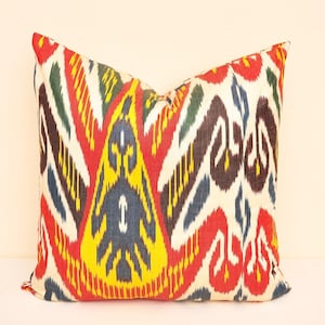 Decorative pillows, Throw Pillow, Multicolor ikat pillow, Ikat cushion, Accent pillow, Handmade pillow, Sofa pillow cases, Home decor pillow