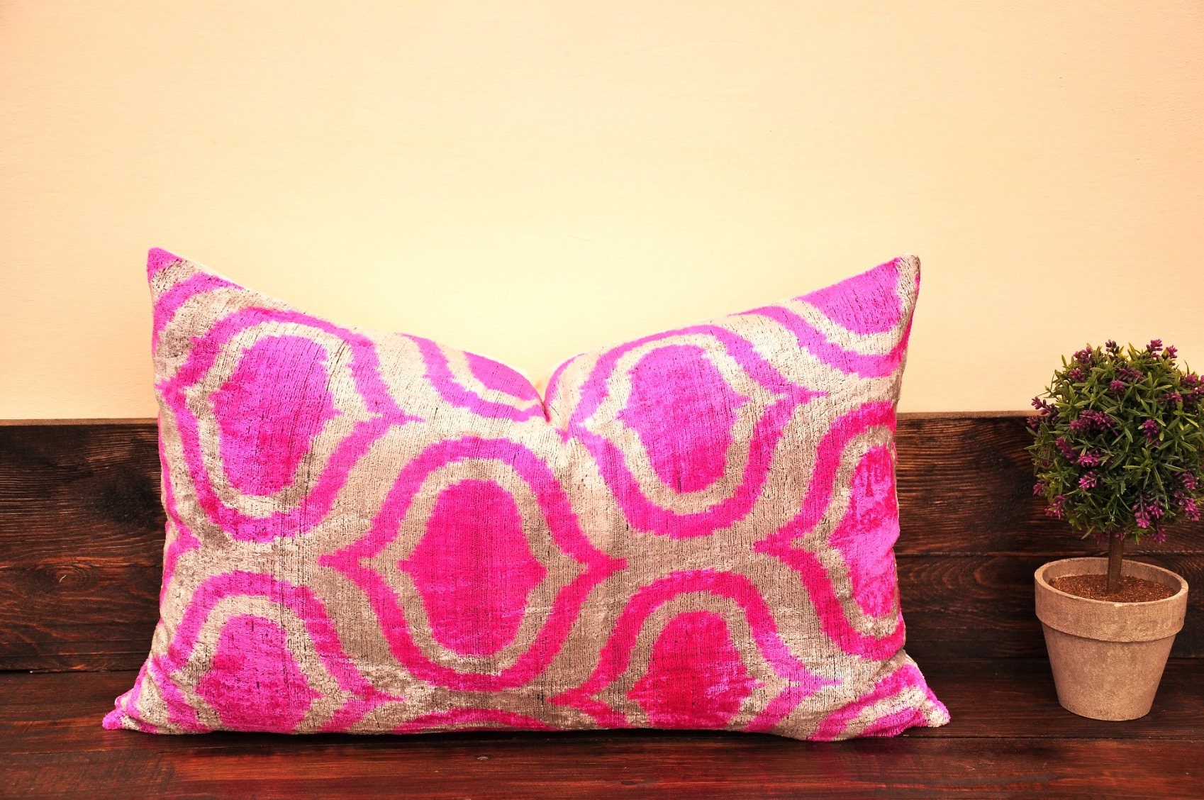Pink Ikat Cushion Etsy Singapore
